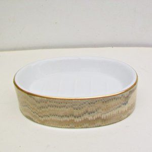 Mikasa VIBRATION Soap Dish L5284 Beige Porcelain Bathroom Vanity Collectible